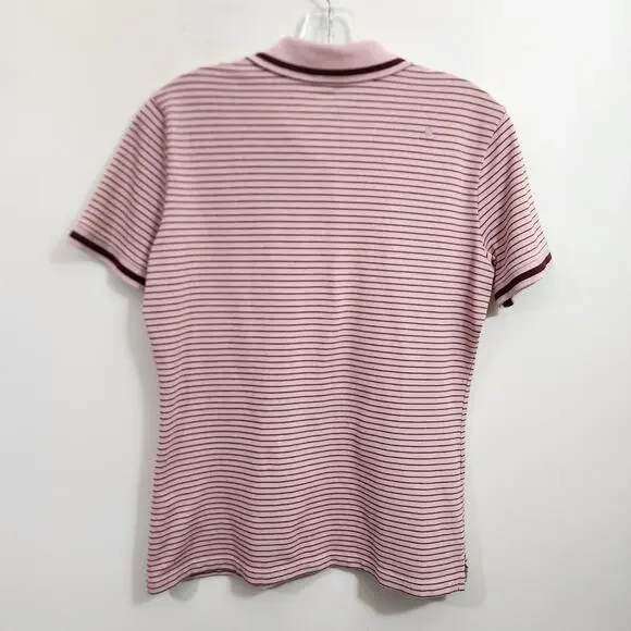 Radmor dusty rose striped short sleeve golf polo woman's size medium - Picture 3 of 8